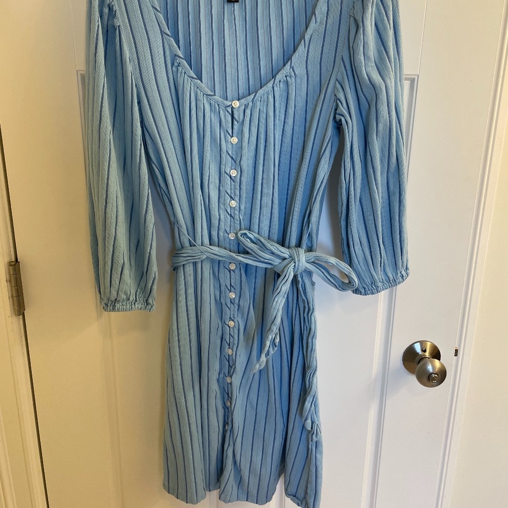 Casual striped button down dress
